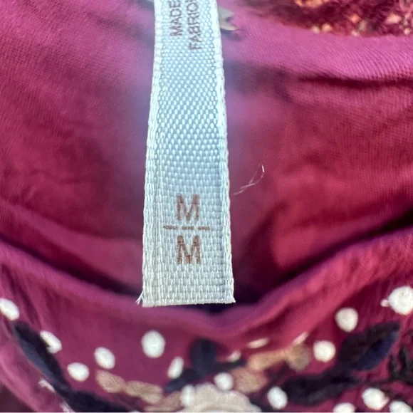 Free People Plum Backless Dress FloralEmbroidered BOHO Artsy Flow Babydoll Sz M - Picture 5 of 16